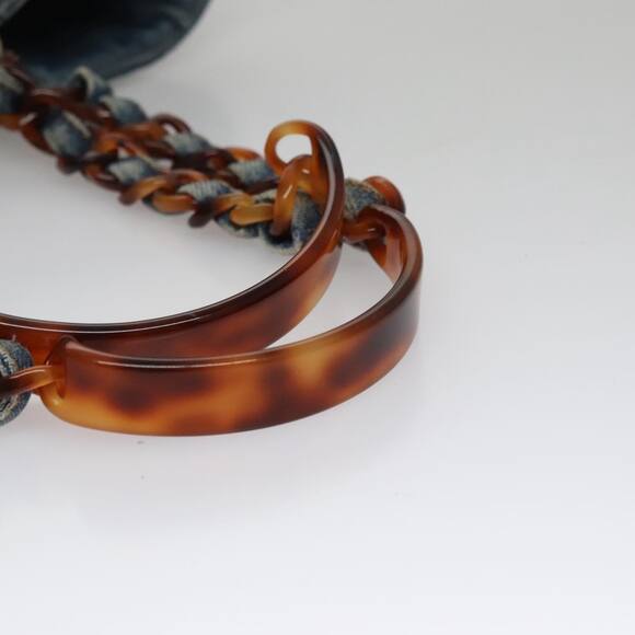 CHANEL Coco Mark Chain Tote Bag Denim Blue CC - Picture 7 of 16